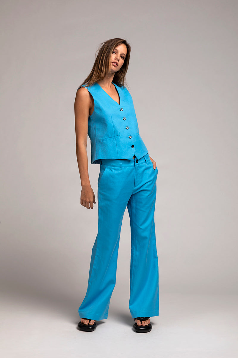 Gilet Stefanel Turquoise Manches Courtes - Taille M (38/40) - Neuf Sans étiquettes - Style Classique