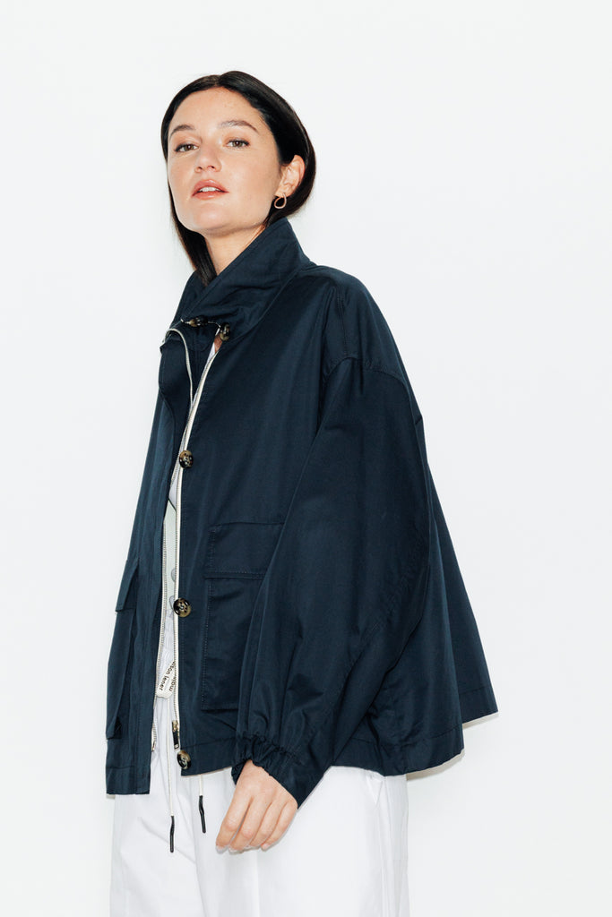 BLOUSON CUBIQUE OVERSIZE BLEU MARINE