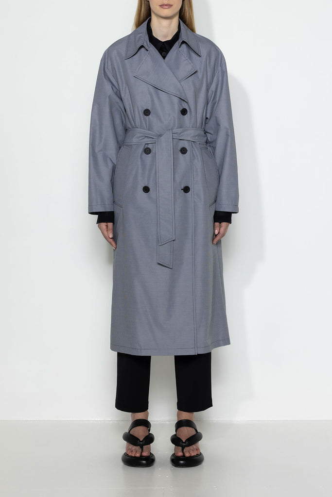 TRENCH OVERSIZE A MOTIF MICRO VICHY TRETEAU