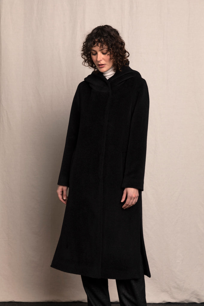 MANTEAU LONG ALPAGA TEMPOREL NOIR