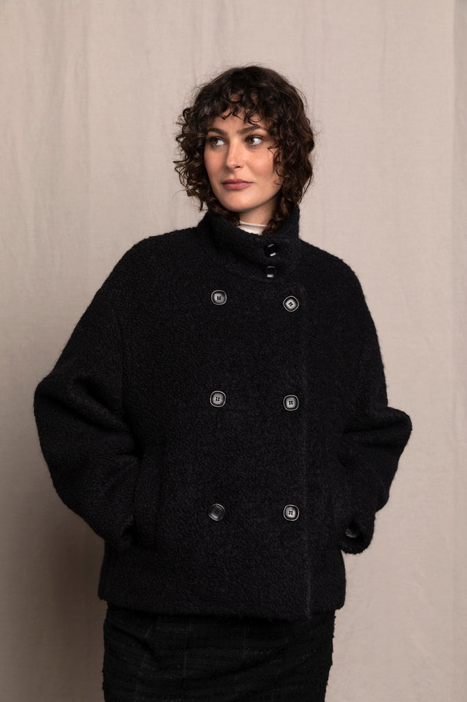 MANTEAU COURT GLACIS NOIR