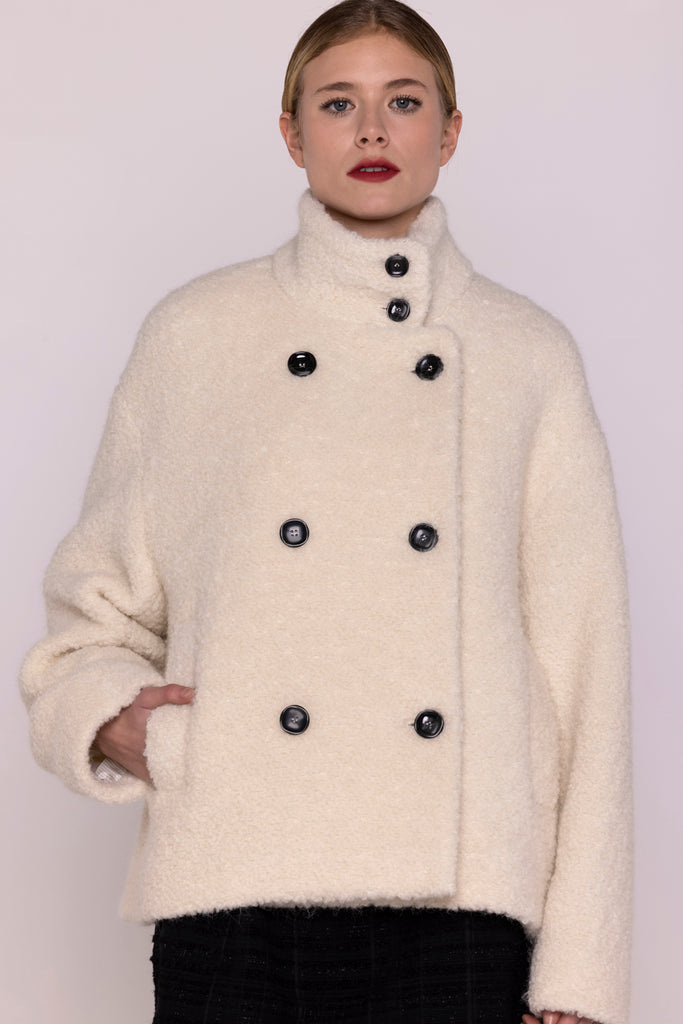 MANTEAU COURT GLACIS ECRU